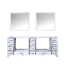 Load image into Gallery viewer, Lexora LJ342284DA00M34 Jacques 84&quot; White Double Vanity, no Top and 34&quot; Mirrors