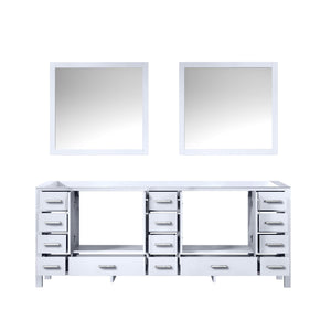 Lexora LJ342284DA00M34 Jacques 84" White Double Vanity, no Top and 34" Mirrors