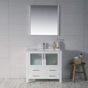 Blossom 001 36 01 C M Sydney 36 Inch Vanity with Ceramic Sink & Mirror - White