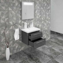 Load image into Gallery viewer, Casa Mare Elke 32&quot; Glossy Gray Bathroom Vanity and Ceramic Sink Combo - ELKE80GG-32-MSC