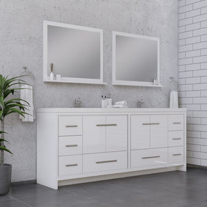 Alya Bath AB-MD684-W Sortino 84 inch Modern Bathroom Vanity, White