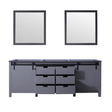 Load image into Gallery viewer, Lexora LM342284DB00M34 Marsyas 84&quot; Dark Grey Double Vanity, no Top and 34&quot; Mirrors