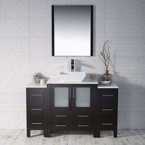 Blossom 001 54 02 V M Sydney 54 Inch Vanity with Ceramic Vessel Sink & Mirror - Espresso
