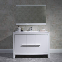 Load image into Gallery viewer, Blossom 014 48 01S C M Milan 48 Inch Vanity with Ceramic Single Sink &amp; Mirror - White