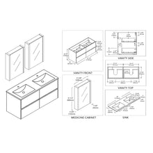 Load image into Gallery viewer, Blossom 016 48 01D C MC Valencia 48 Inch Double Vanity with Ceramic Sink &amp; Medicine Cabinet - White