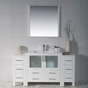 Blossom 001 60S2 01 C M Sydney 60 Inch Vanity with Ceramic Sink & Mirror - White