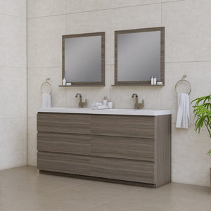 Alya Bath AB-MOA72D-G Paterno 72 inch Modern Freestanding Bathroom Vanity, Gray