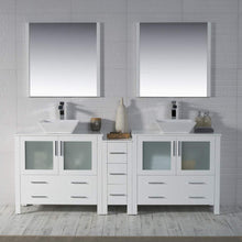 Load image into Gallery viewer, Blossom 001 84S1 01 V M Sydney 84 Inch Vanity with Ceramic Double Vessel Sinks &amp; Mirrors - White