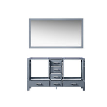 Load image into Gallery viewer, Lexora LJ342260DB00M58 Jacques 60&quot; Dark Grey Double Vanity, no Top and 58&quot; Mirror