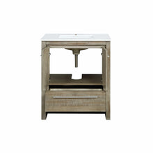 Load image into Gallery viewer, Lexora LLF30SKSOS000 Lafarre 30&quot; Rustic Acacia Bathroom Vanity, White Quartz Top, and White Square Sink