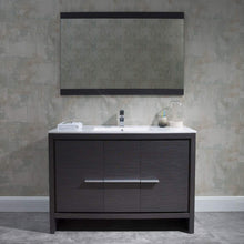 Load image into Gallery viewer, Blossom 014 48 16S C M Milan 48 Inch Vanity with Ceramic Single Sink &amp; Mirror - Silver Grey