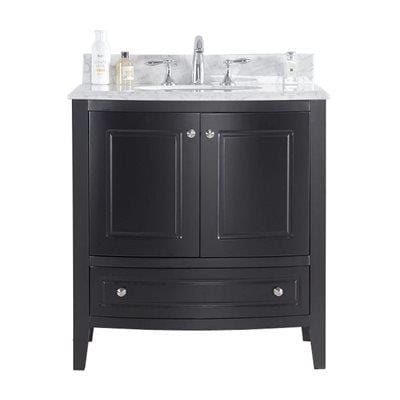 LAVIVA 3130709-32E-WC Estella 32 - Espresso Cabinet + White Carrera Counter