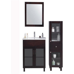 LAVIVA 31321529-24B-CB Nova 24 - Brown Cabinet + Ceramic Basin Counter