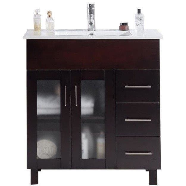 LAVIVA 31321529-32B-CB Nova 32 - Brown Cabinet + Ceramic Basin Counter