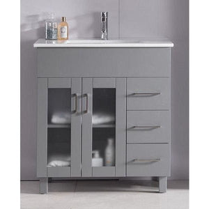 LAVIVA 31321529-32G-CB Nova 32 - Grey Cabinet + Ceramic Basin Counter