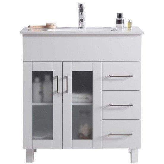 LAVIVA 31321529-32W-CB Nova 32 - White Cabinet + Ceramic Basin Counter