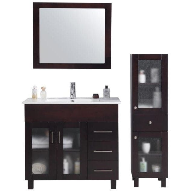 LAVIVA 31321529-36B-CB Nova 36 - Brown Cabinet + Ceramic Basin Counter