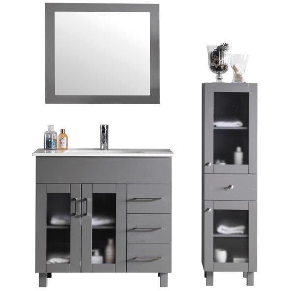 LAVIVA 31321529-36G-CB Nova 36 - Grey Cabinet + Ceramic Basin Counter