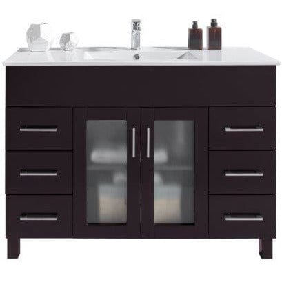 LAVIVA 31321529-48B-CB Nova 48 - Brown Cabinet + Ceramic Basin Counter