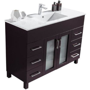 LAVIVA 31321529-48B-CB Nova 48 - Brown Cabinet + Ceramic Basin Counter