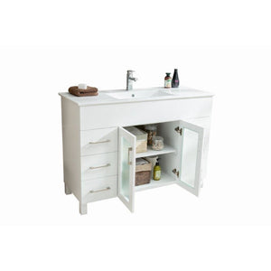 LAVIVA 31321529-48W-CB Nova 48 - White Cabinet + Ceramic Basin Counter