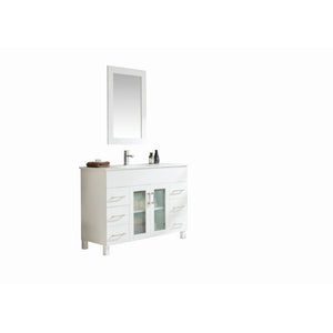 LAVIVA 31321529-48W-CB Nova 48 - White Cabinet + Ceramic Basin Counter