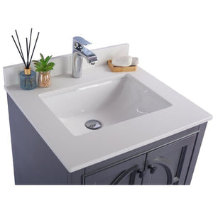 LAVIVA 313613-24G-WQ Odyssey - 24 - Maple Grey Cabinet + White Quartz Counter