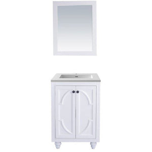 LAVIVA 313613-24W-MW Odyssey - 24 - Maple Grey Cabinet + Matte White VIVA Stone Solid Surface Countertop
