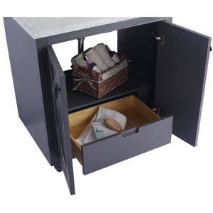 LAVIVA 313613-30G-BW Odyssey - 30 - Maple Grey Cabinet + Black Wood Counter