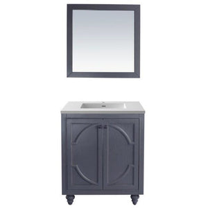 LAVIVA 313613-30G-MW Odyssey - 30 - Maple Grey Cabinet + Matte White VIVA Stone Solid Surface Countertop