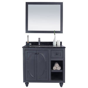 LAVIVA 313613-36G-BW Odyssey - 36 - Maple Grey Cabinet + Black Wood Counter
