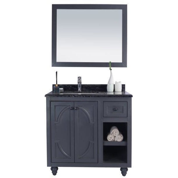 LAVIVA 313613-36G-BW Odyssey - 36 - Maple Grey Cabinet + Black Wood Counter