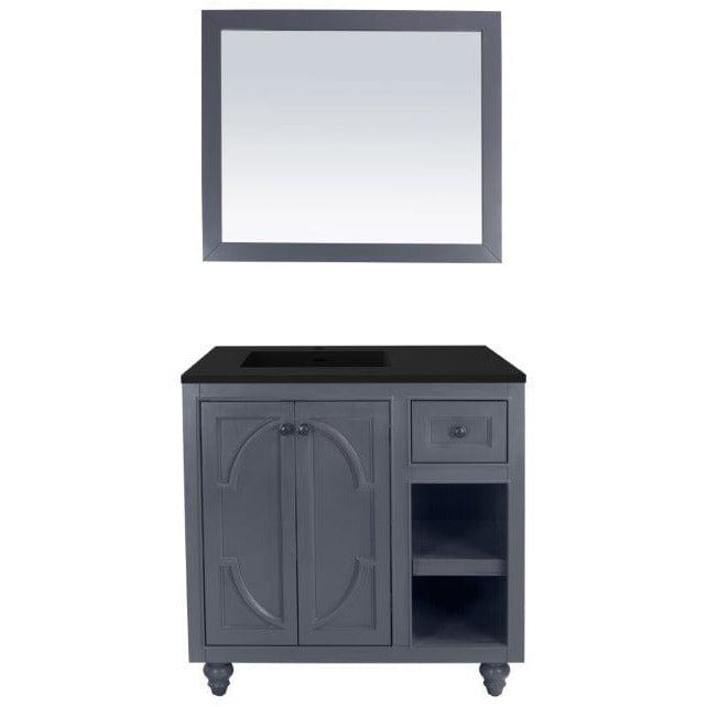 LAVIVA 313613-36G-MB Odyssey - 36 - Maple Grey Cabinet + Matte Black VIVA Stone Solid Surface Countertop