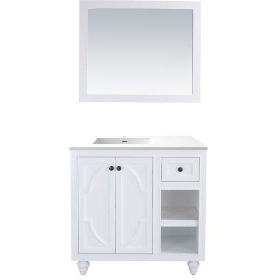 LAVIVA 313613-36W-MW Odyssey - 36 - White Cabinet + Matte White VIVA Stone Solid Surface Countertop