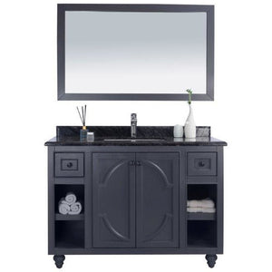 LAVIVA 313613-48G-BW Odyssey - 48 - Maple Grey Cabinet + Black Wood Counter