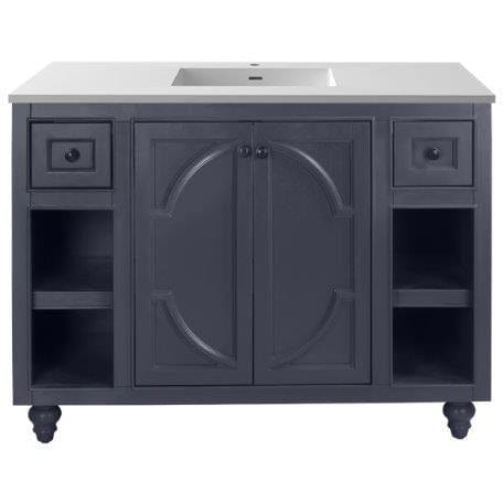 LAVIVA 313613-48G-MW Odyssey - 48 - Maple Grey Cabinet + Matte White VIVA Stone Solid Surface Countertop