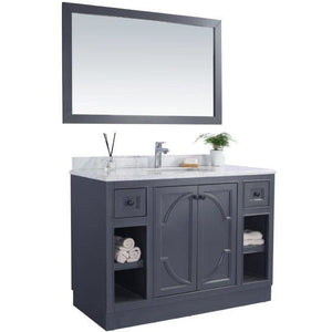 LAVIVA 313613-48G-WC Odyssey - 48 - Maple Grey Cabinet + White Carrera Counter