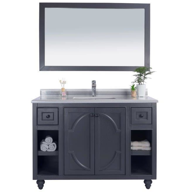 LAVIVA 313613-48G-WS Odyssey - 48 - Maple Grey Cabinet + White Stripes Counter