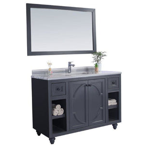 LAVIVA 313613-48G-WS Odyssey - 48 - Maple Grey Cabinet + White Stripes Counter