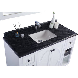 LAVIVA 313613-48W-BW Odyssey - 48 - White Cabinet + Black Wood Counter