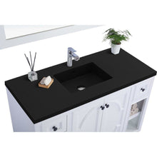 Load image into Gallery viewer, LAVIVA 313613-48W-MB Odyssey - 48 - White Cabinet + Matte Black VIVA Stone Solid Surface Countertop