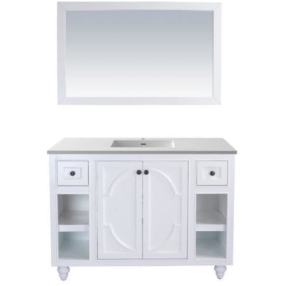 LAVIVA 313613-48W-MW Odyssey - 48 - White Cabinet + Matte White VIVA Stone Solid Surface Countertop