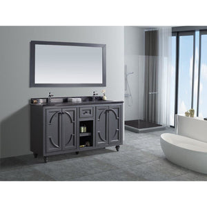 LAVIVA 313613-60G-BW Odyssey - 60 - Maple Grey Cabinet + Black Wood Counter