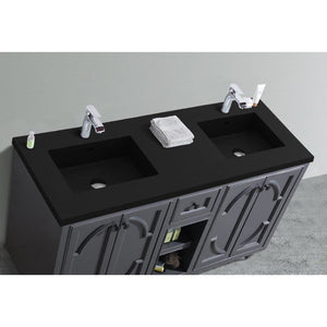 LAVIVA 313613-60G-MB Odyssey - 60 - Maple Grey Cabinet + Matte Black VIVA Stone Solid Surface Countertop