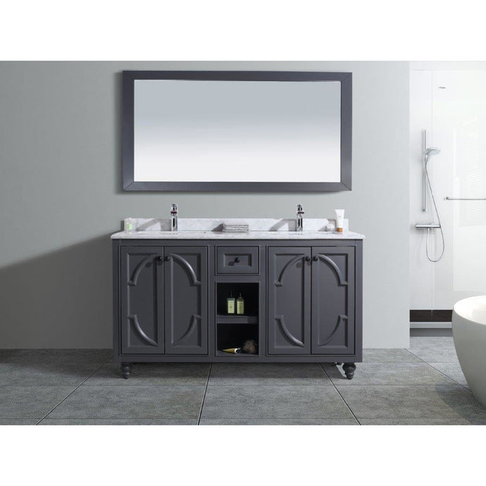LAVIVA 313613-60G-WC Odyssey - 60 - Maple Grey Cabinet + White Carrera Counter