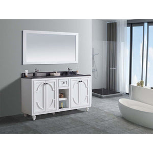 LAVIVA 313613-60W-BW Odyssey - 60 - White Cabinet + Black Wood Counter