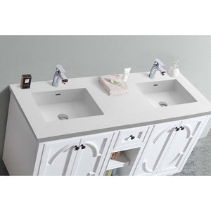 LAVIVA 313613-60W-MW Odyssey - 60 - White Cabinet + Matte White VIVA Stone Solid Surface Countertop