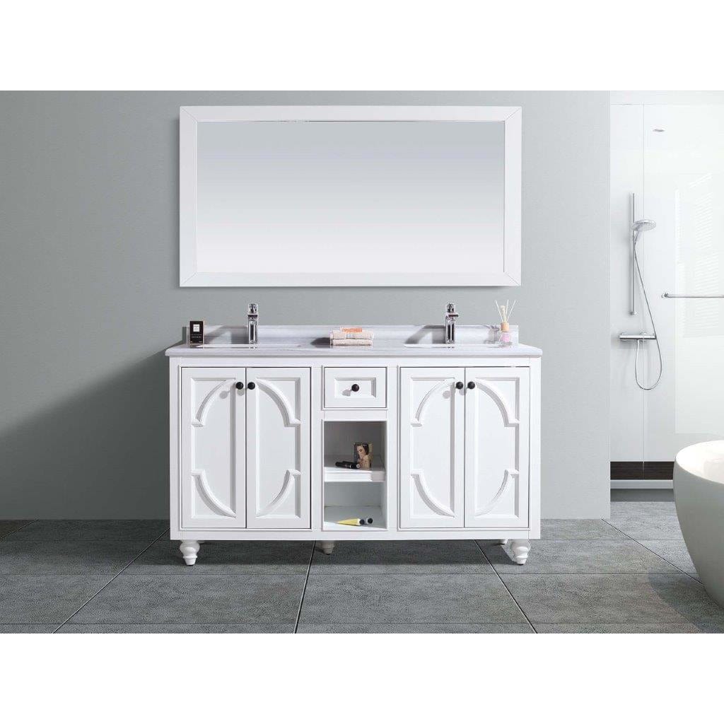 LAVIVA 313613-60W-WS Odyssey - 60 - White Cabinet + White Stripes Counter