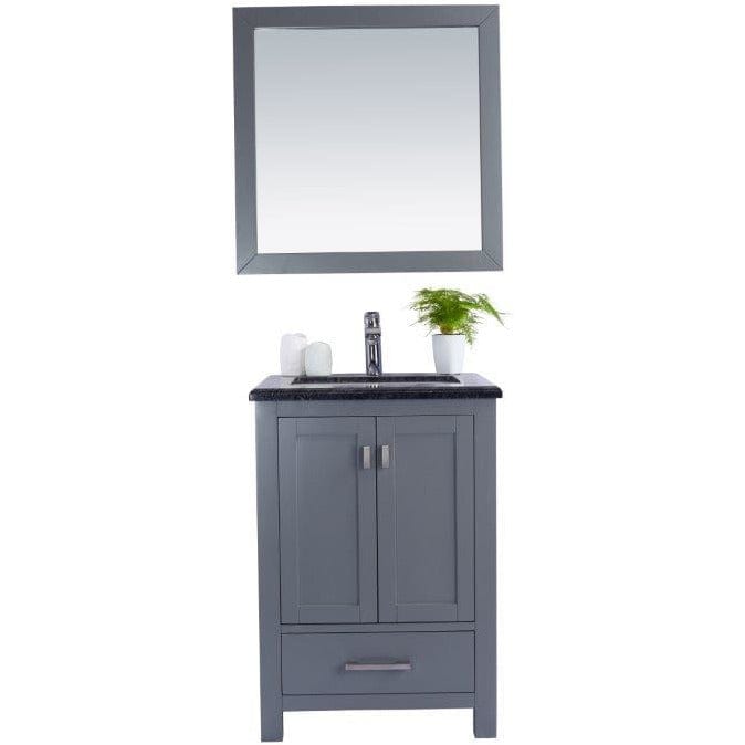 LAVIVA 313ANG-24G-BW Wilson 24 - Grey Cabinet + Black Wood Countertop