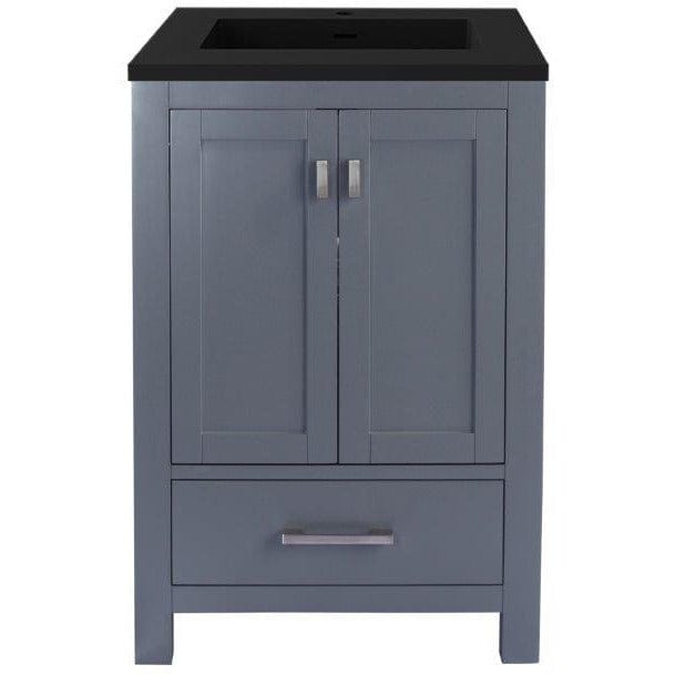 LAVIVA 313ANG-24G-MB Wilson 24 - Grey Cabinet + Matte Black VIVA Stone Solid Surface Countertop